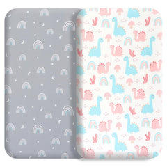 FHMJYH Bassinet Sheet rainbow pattern provides soft comfort for baby naps