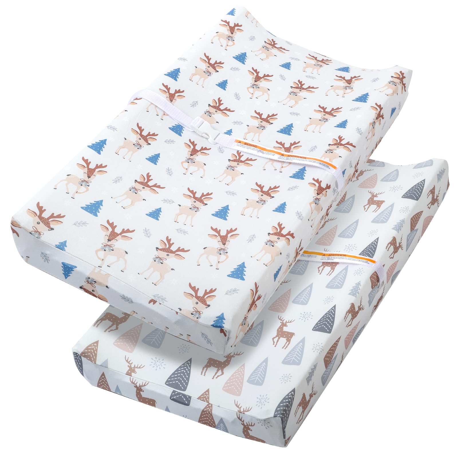 FHMJYH changing table pad cover in Deer Park pattern offers soft comfort for baby.