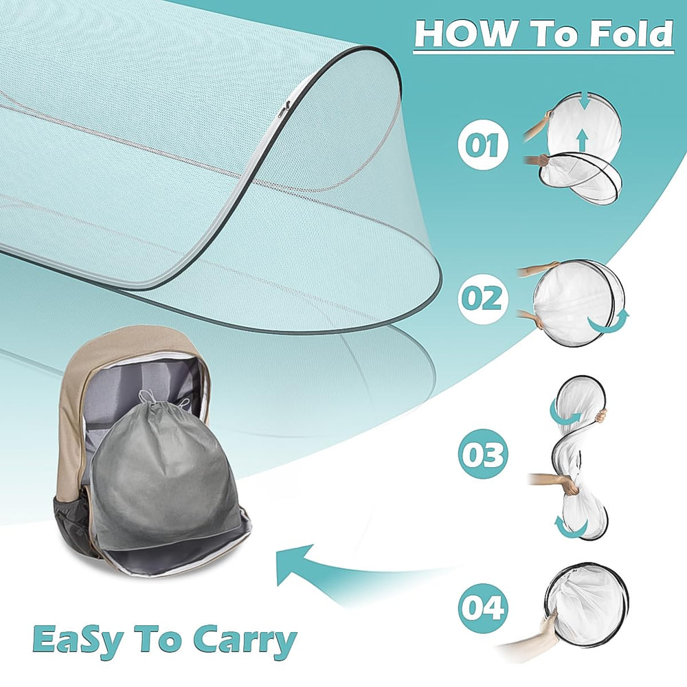 Fhyada double-sided zipper protects against insects and interruptions.