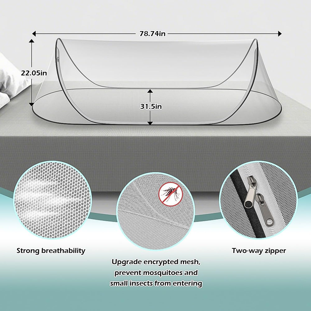 Fhyada foldable portable mosquito net ideal for camping and travel.
