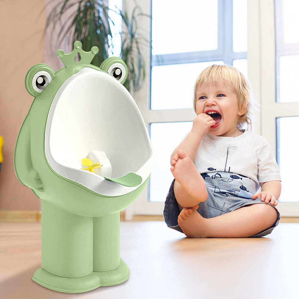 FIABC potty training urinal green finish complements any bathroom while supporting easy, independent use