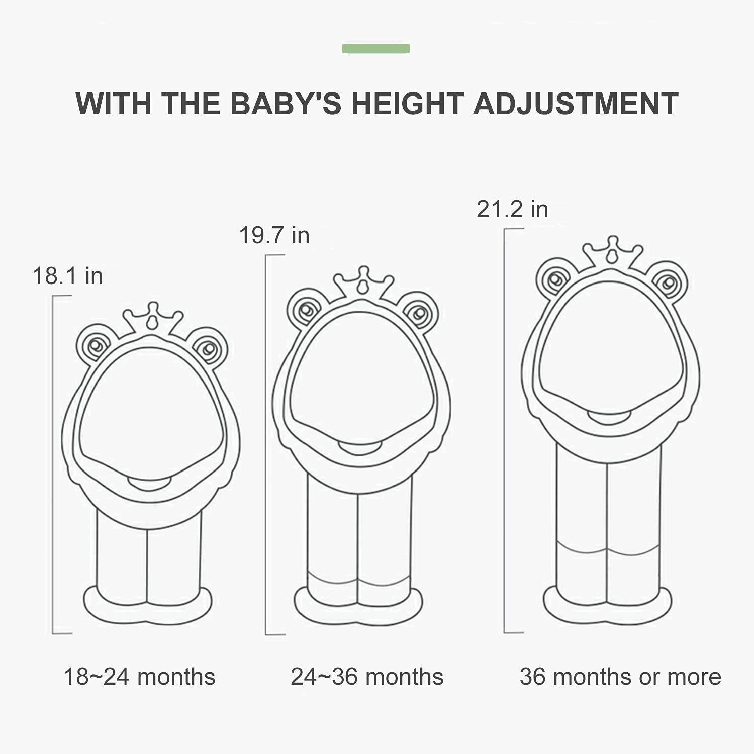 FIABC potty training urinal wall mount option saves floor space in small bathrooms