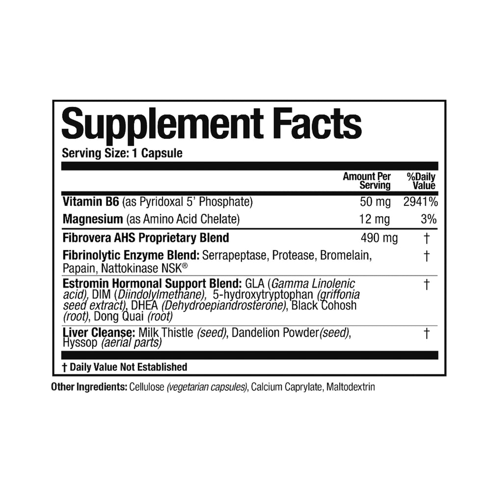 Fibrovera capsules side view showing daily supplement form.
