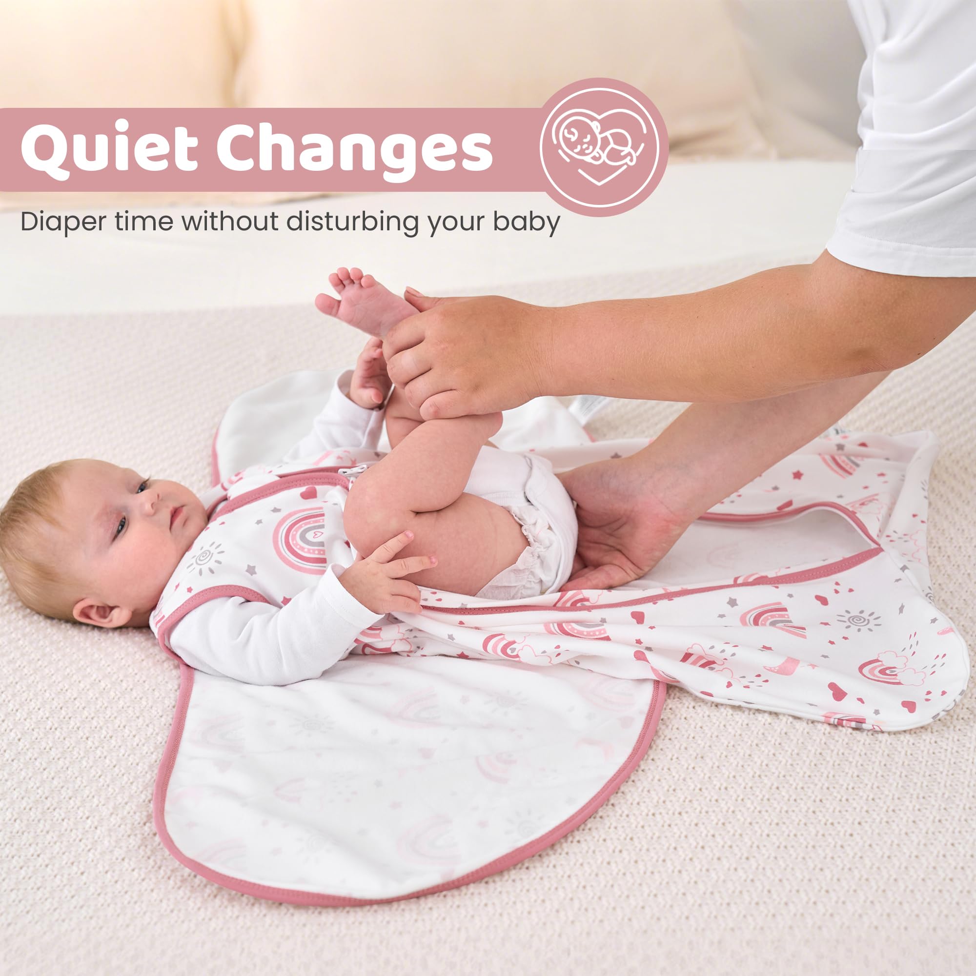 FIEMOL two-in-one design supports swaddle and sleeping bag modes