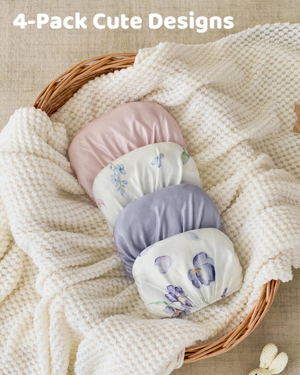 FIEMOL pink purple floral sheets brighten nurseries and simplify setups