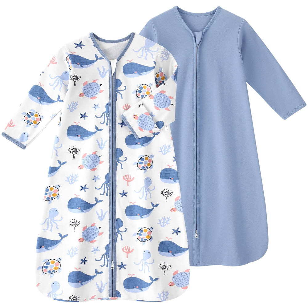 FIEMOL sleep sack in blue sea for 18-24 months, keeping baby cozy at night.