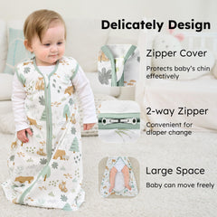 FIEMOL sleep sack showing two-way zipper for easy diaper changes