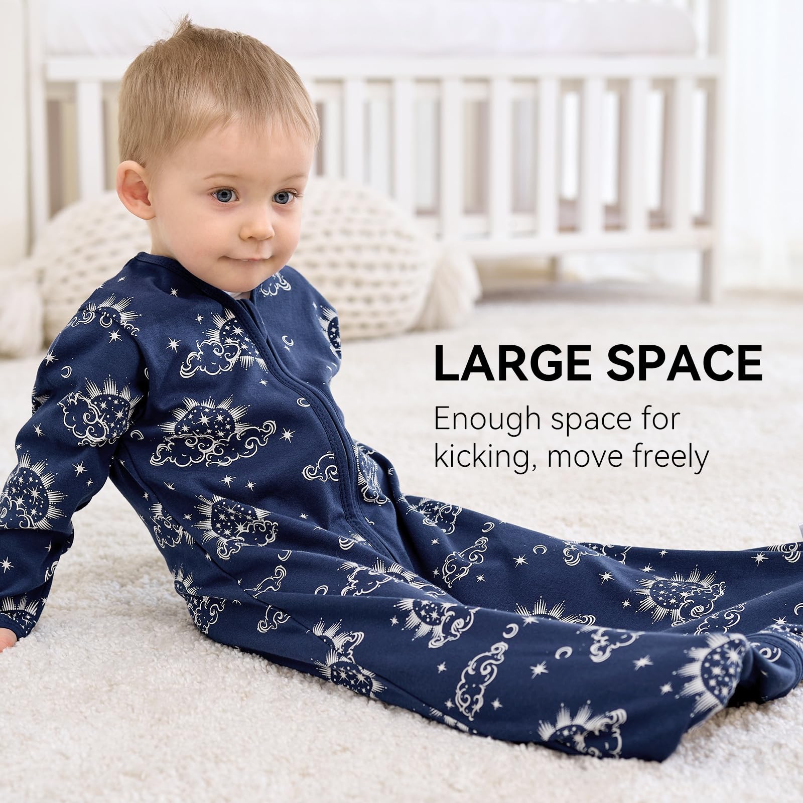 FIEMOL two-pack sleep sacks give twins or siblings matching sleepwear.