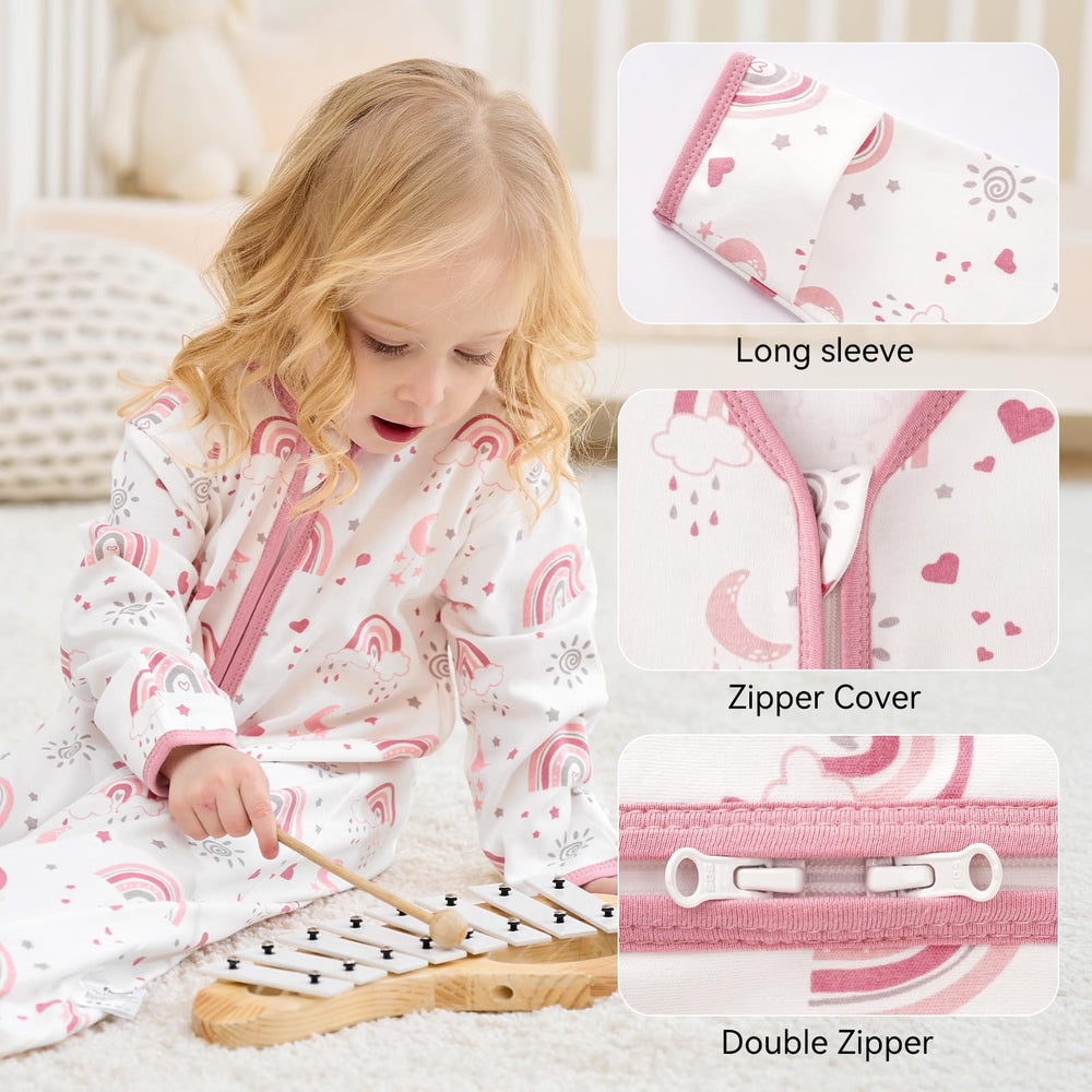 FIEMOL sleep sack with foldable mitten cuffs, protect little hands while staying warm