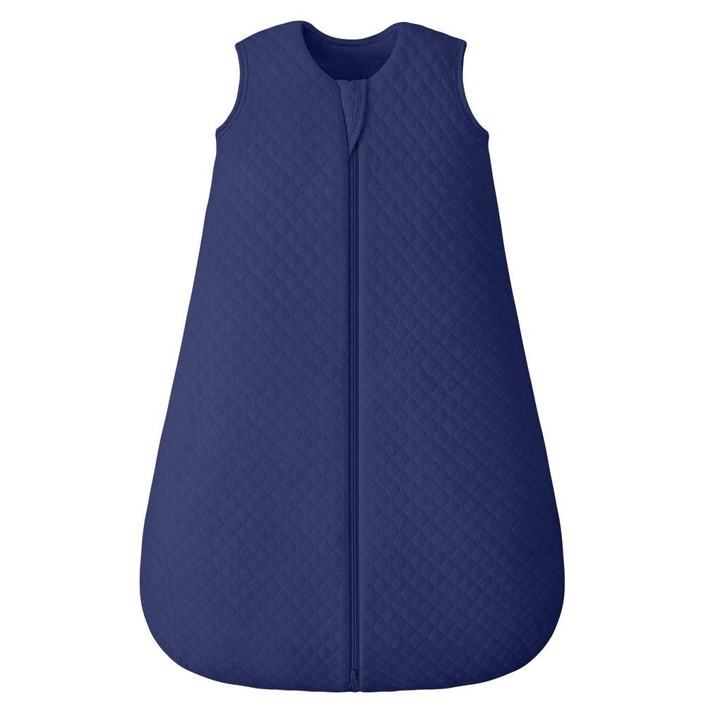 FIEMOL baby sleep sack front view in blue offers cozy warmth for nap time.