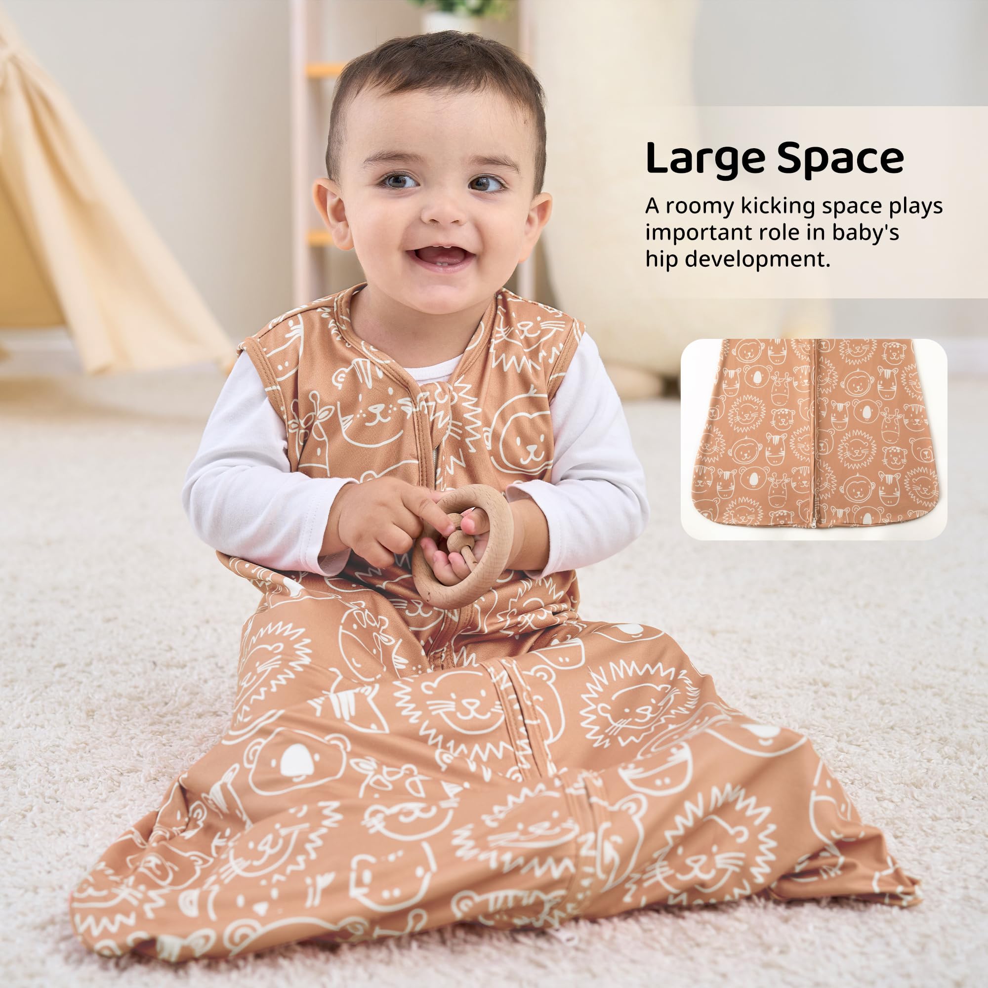 FIEMOL baby sleep sack orange animal packaged for gifting or storage