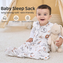 FIEMOL sleep sack orange animal zipper close-up enabling quick diaper changes