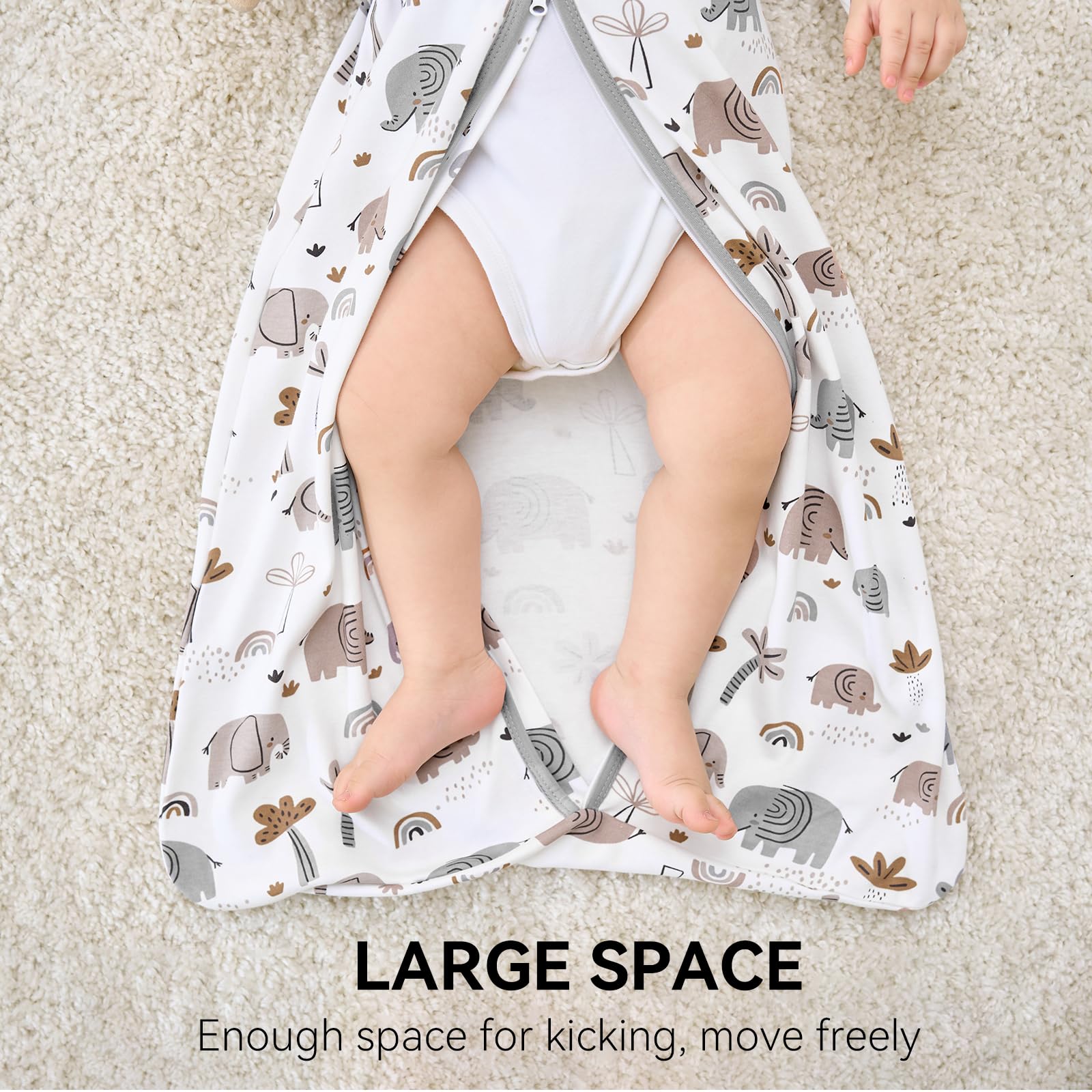 FIEMOL Sleep Sack shown on baby for cozy, breathable bedtime use.