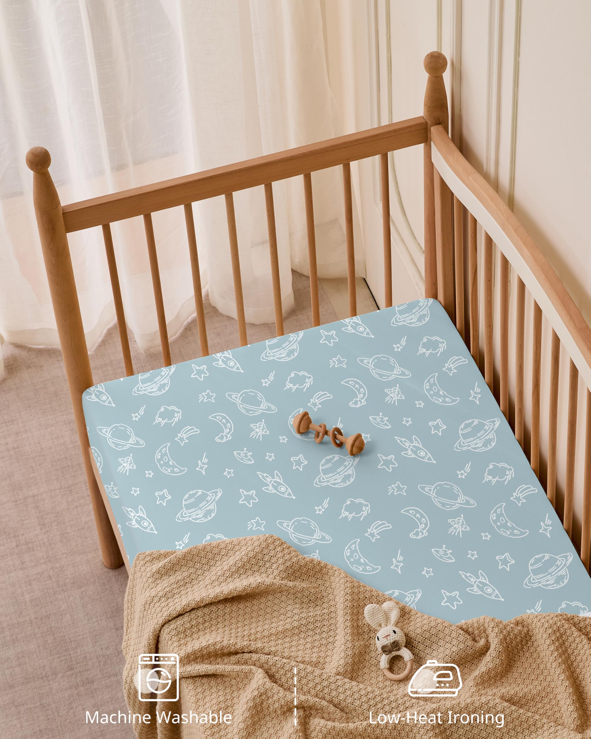 FIEMOL blue space pattern closeup showing cheerful print