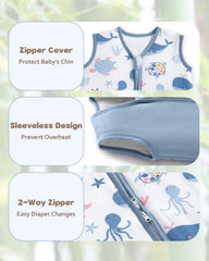 FIEMOL bamboo sleep sack sleeveless design promotes airflow and comfort
