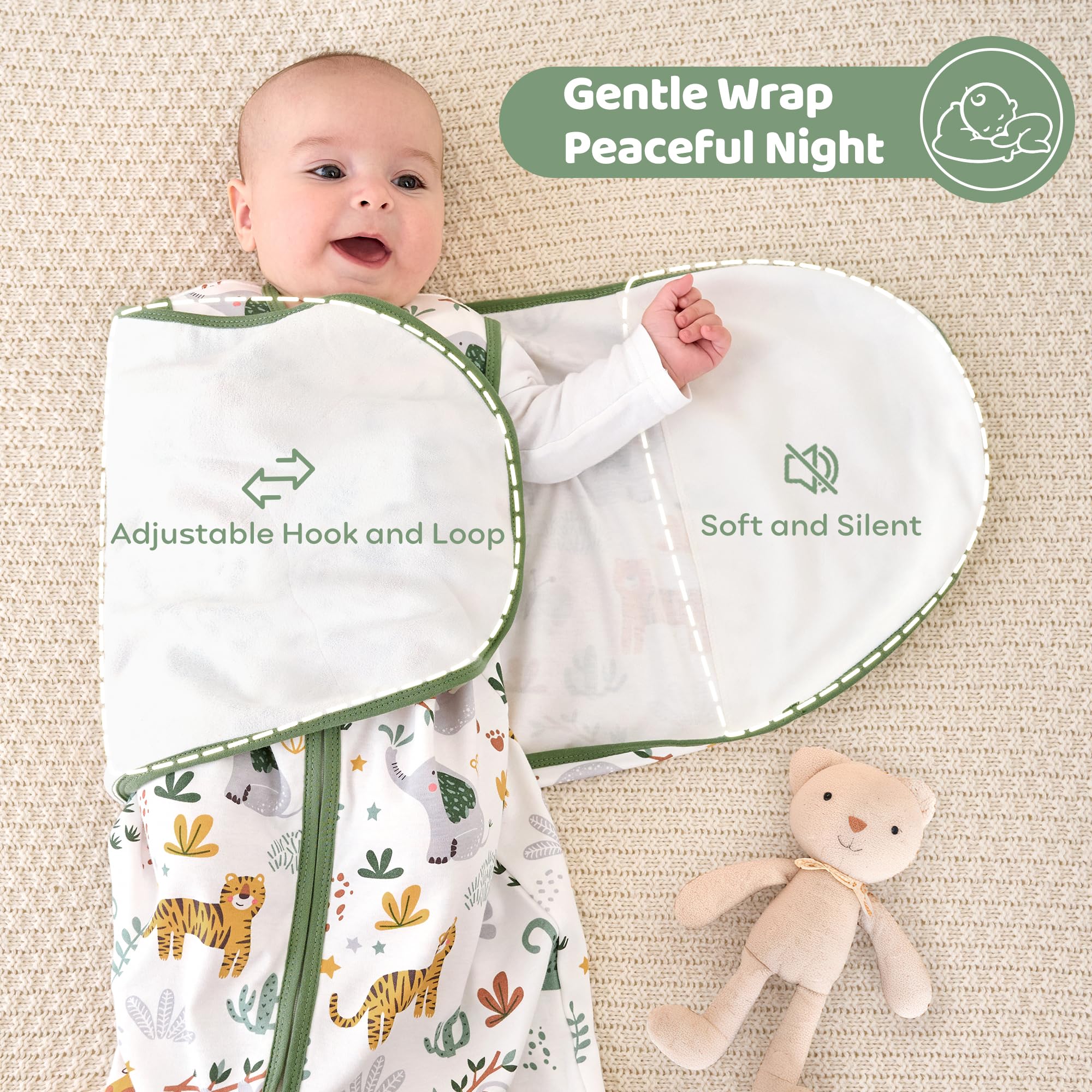 FIEMOL sleeping bag bottom zipper for quick diaper changes