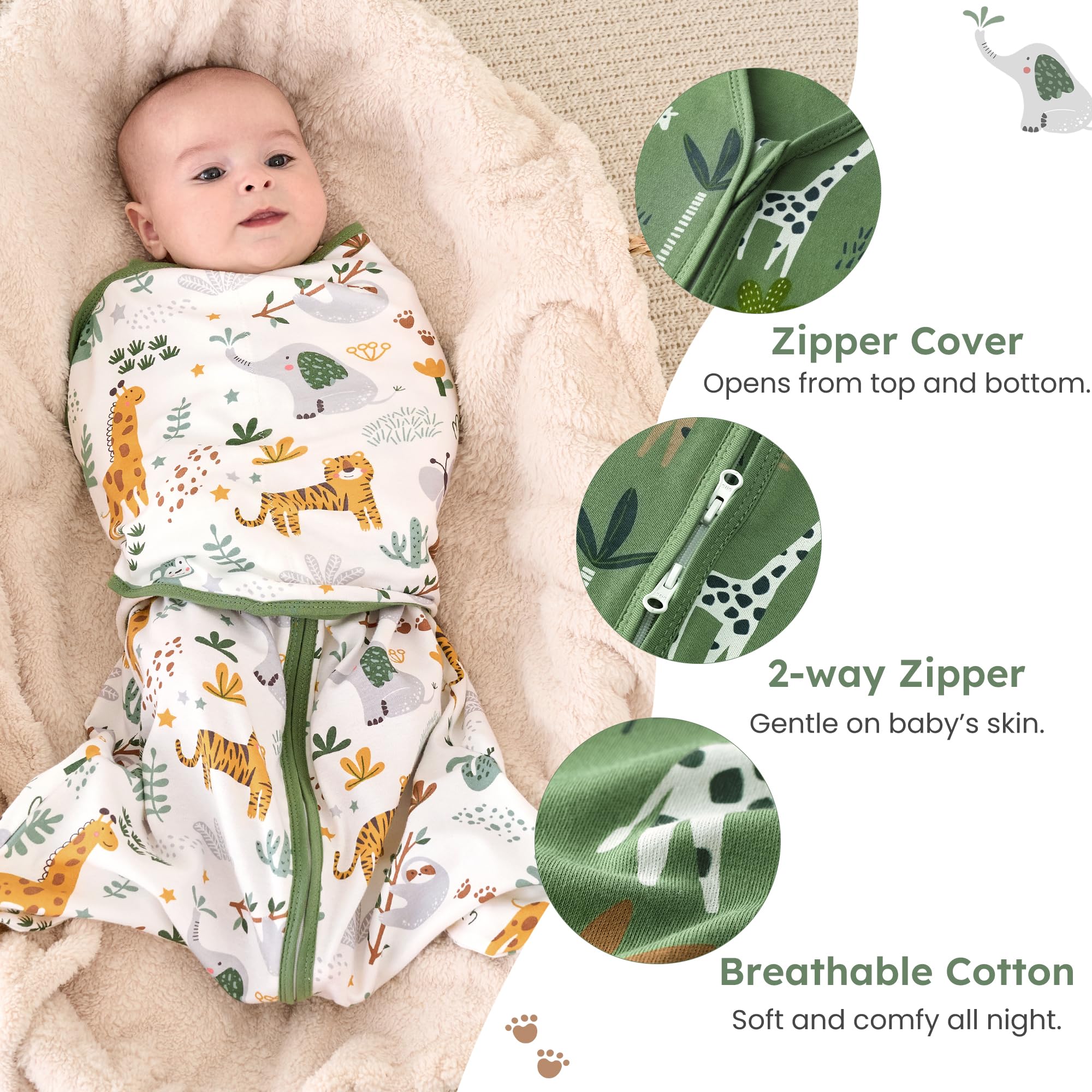 FIEMOL detachable swaddle wings for seasonal layering