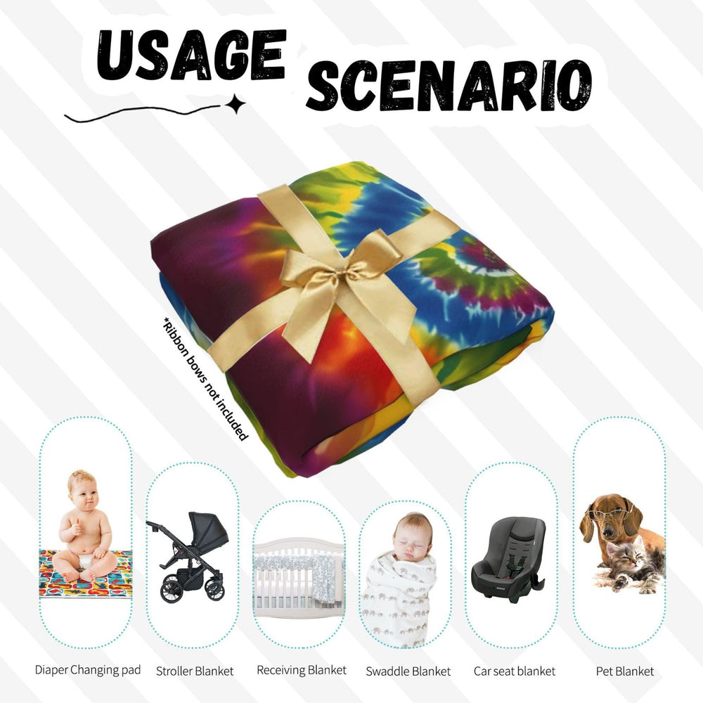 Fiephvsa tie-dye headband worn on baby demonstrates flexible sizing and comfort.