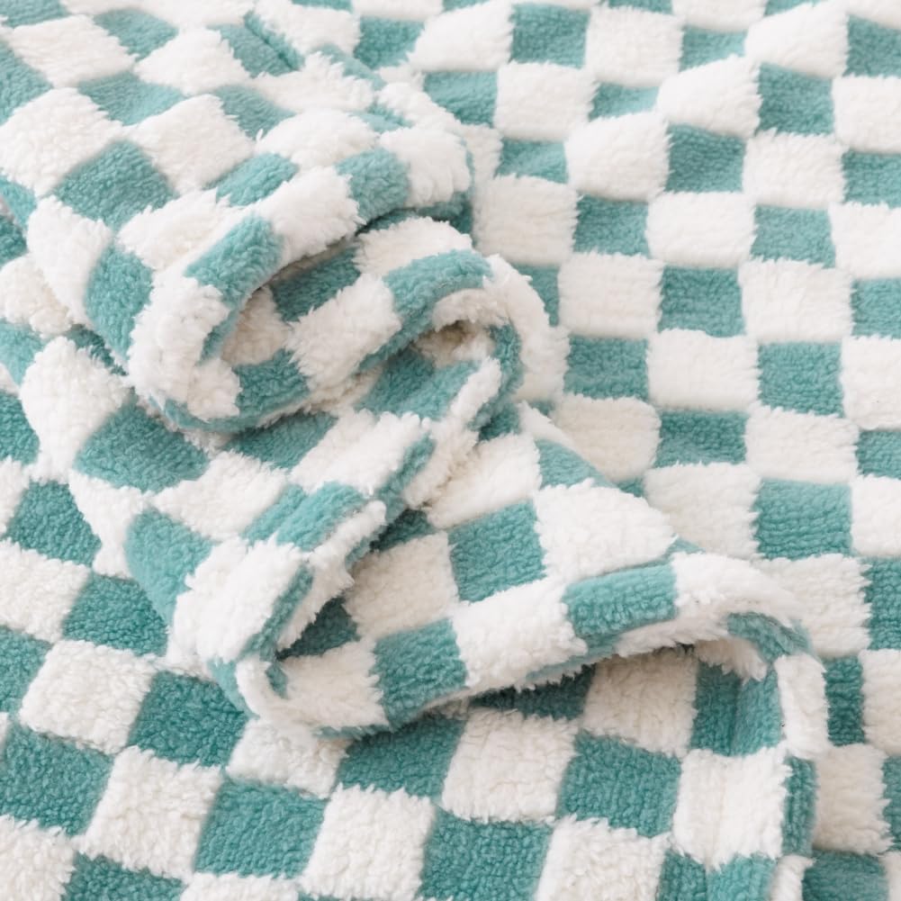 FIGEPO Checkered Baby Blanket features a double-layer design for extra warmth