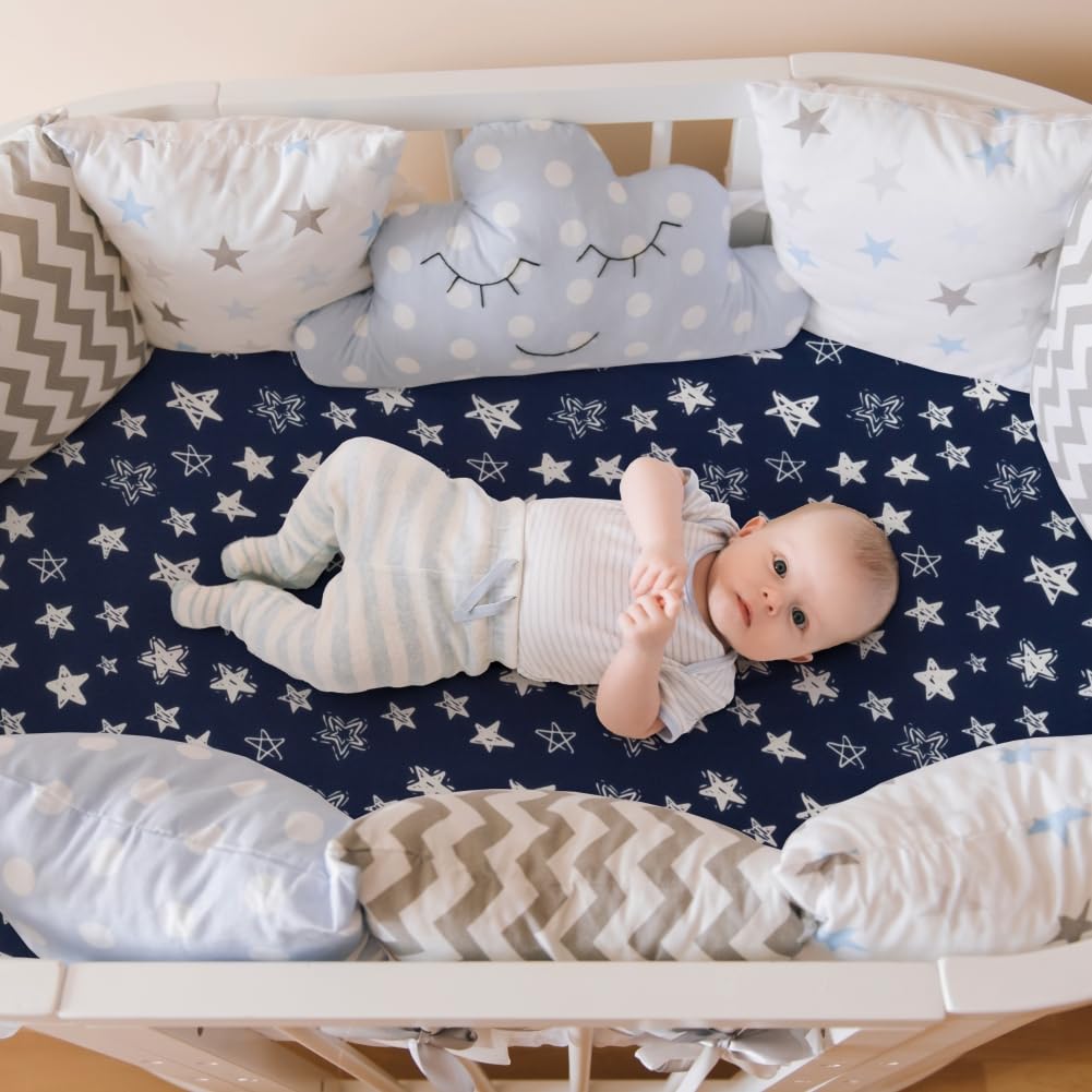 FIGEPO bassinet sheet with full elastic trim stays securely in place