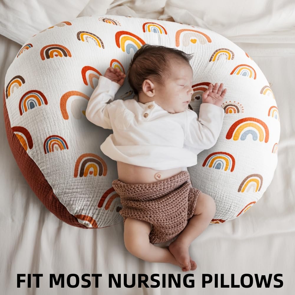 FIGEPO nursing pillow cover with zipper, easy removal and on-off use.