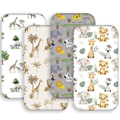 FIGEPO Safari Animals sheets with playful jungle design for crib or bassinet use.