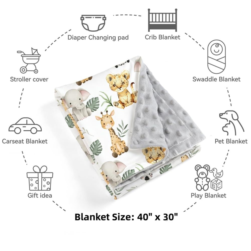FIGEPO Safari Jungle Blanket 30x40 inch size ideal for babies