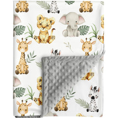 FIGEPO Safari Jungle Blanket fabric close-up showing soft breathable material