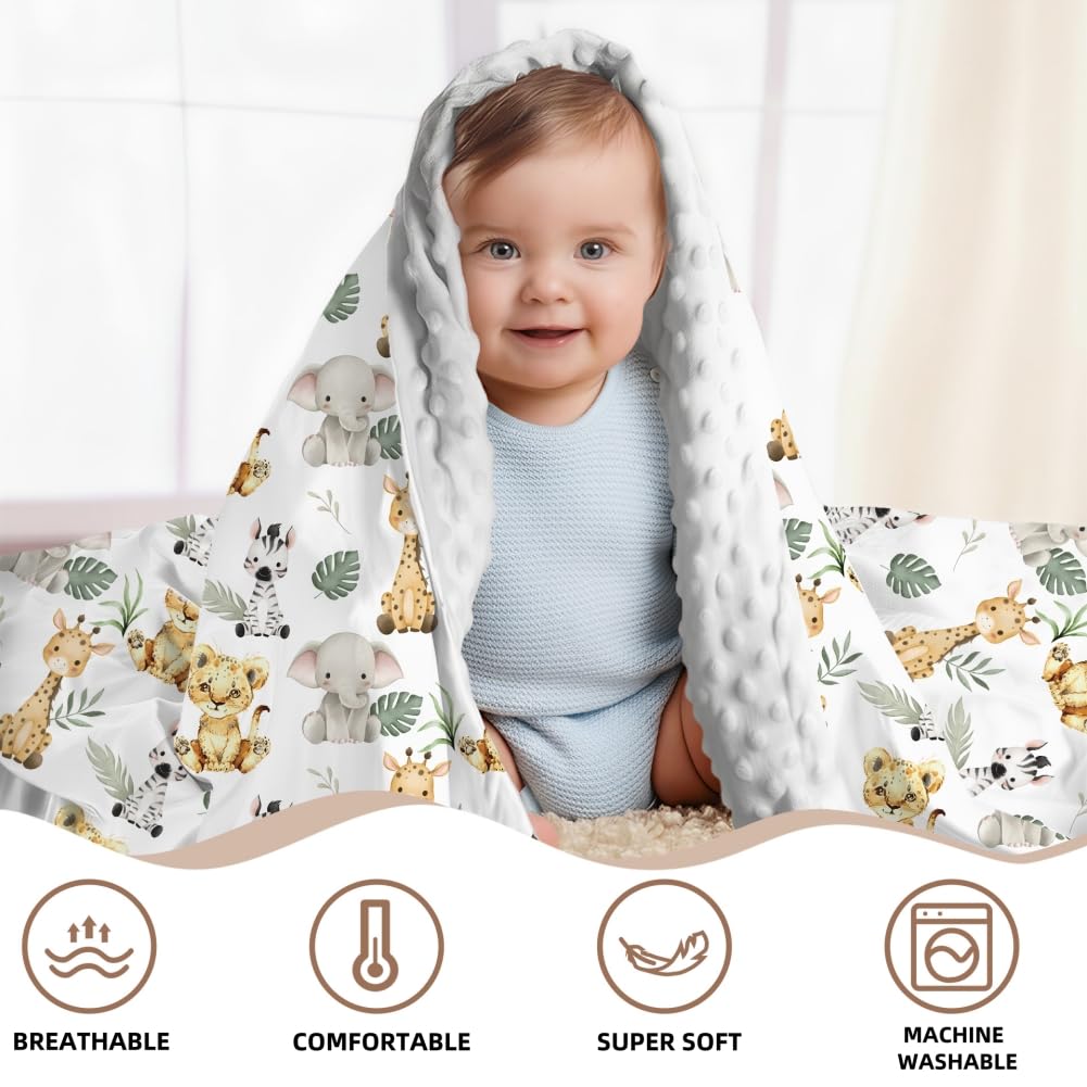 FIGEPO Safari Jungle Blanket on baby highlighting gentle warmth for naps