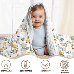 FIGEPO Safari Jungle Blanket on baby highlighting gentle warmth for naps