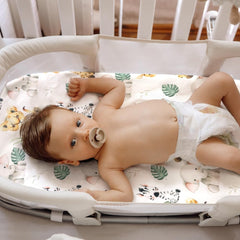 FIGEPO Soft breathable sheets offering gentle comfort for baby sleep.