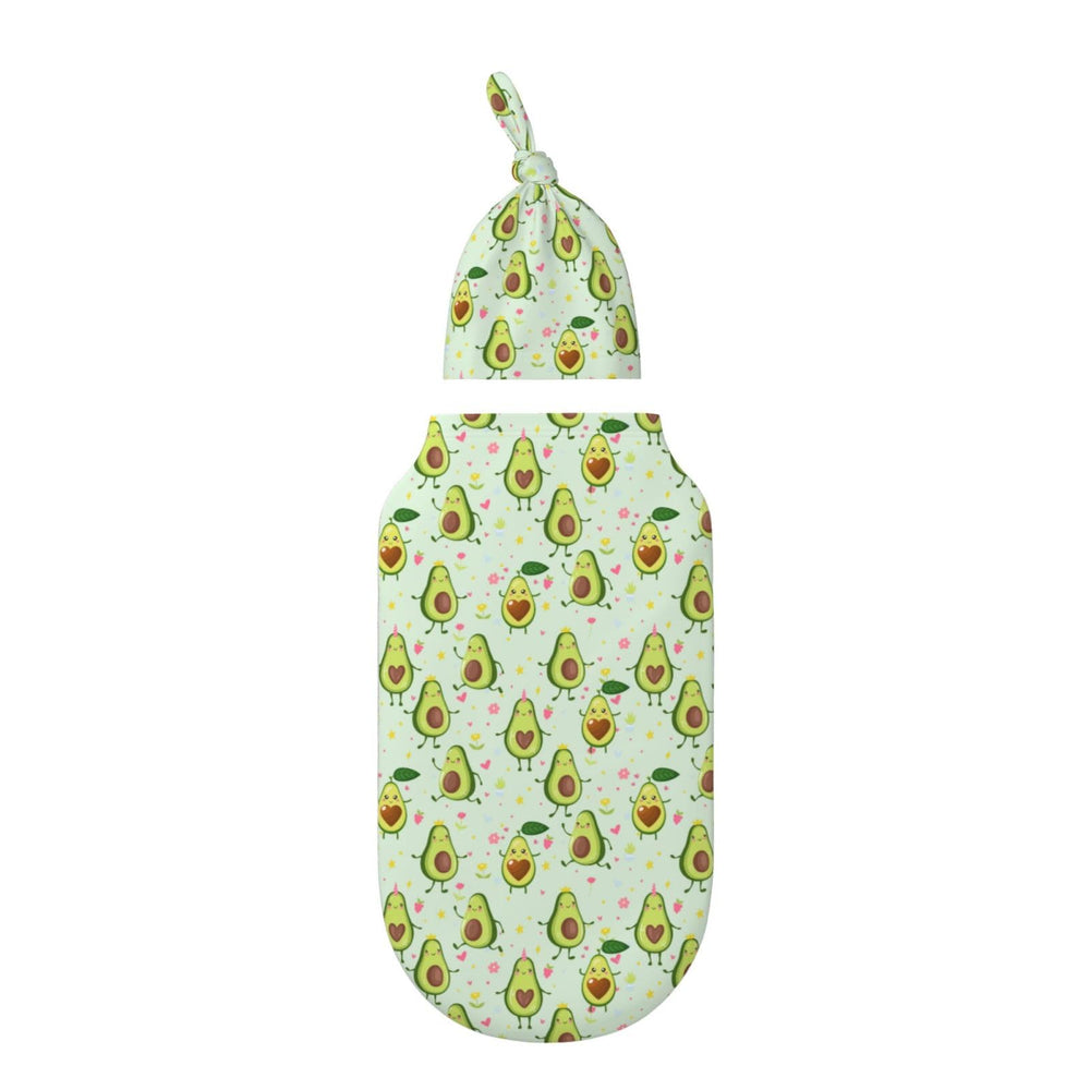 Figtihw Avocado Swaddle Blanket laid flat highlights breathable, all-season material.