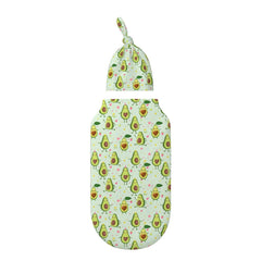 Figtihw Avocado Swaddle Blanket laid flat highlights breathable, all-season material.