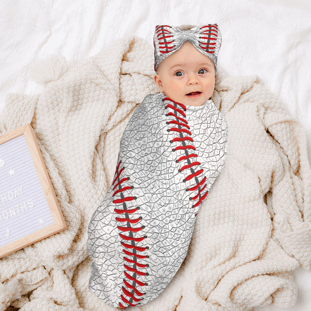 Figtihw Baseball Swaddle Blanket: unisex-design for versatile newborn use.