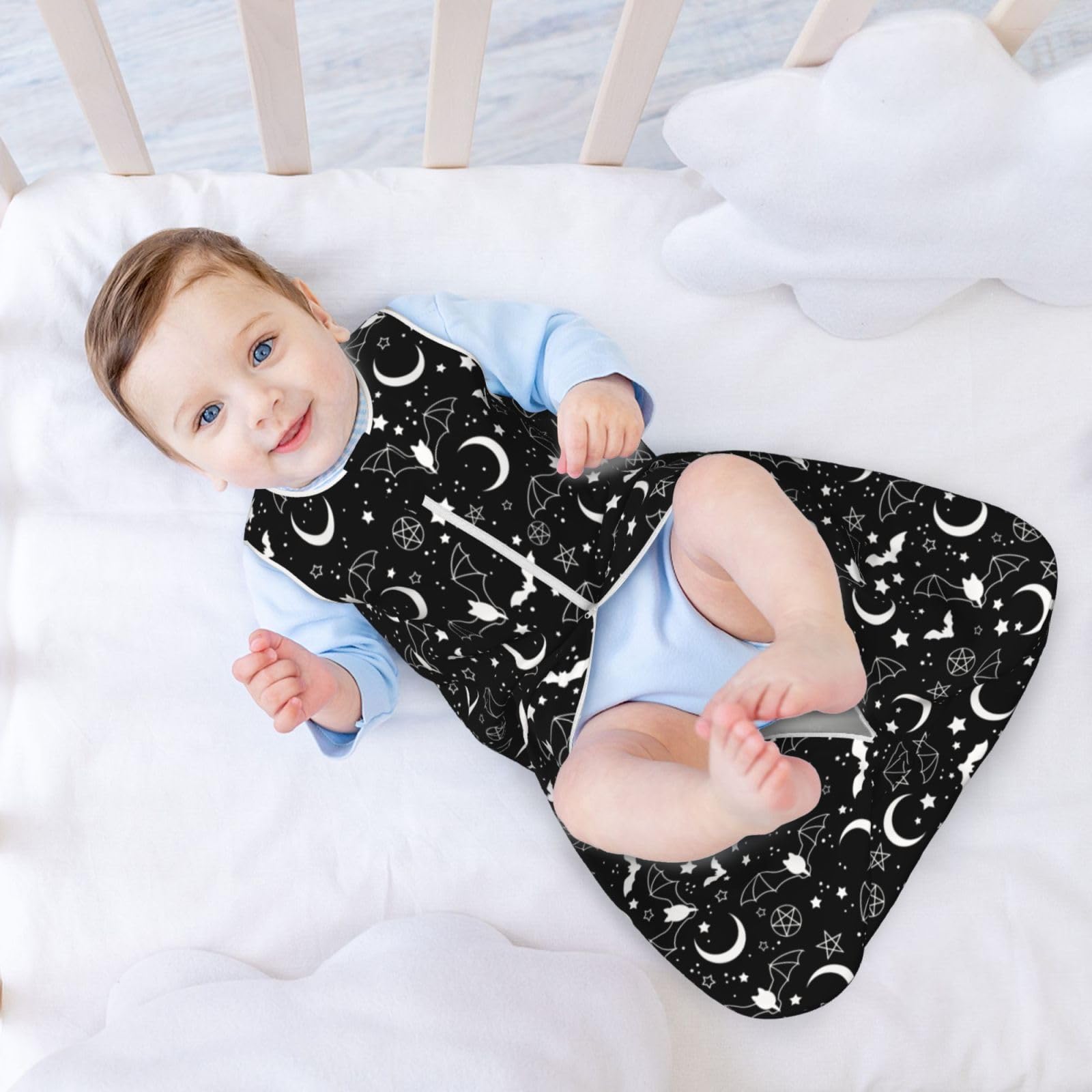 Figtihw Bat Baby Wear Blanket sleeveless design helps regulate temperature for comfort.