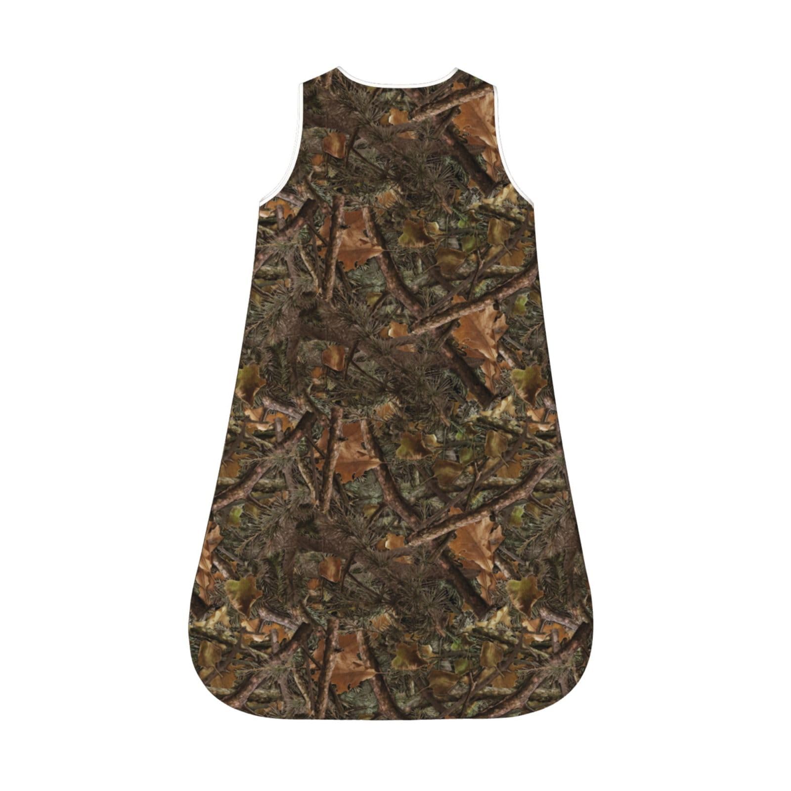 Back view of the Figtihw camo blanket shows a cozy, snug fit.