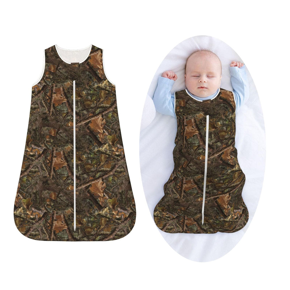 Figtihw camo baby blanket front view with breathable, soft fabric for naps.