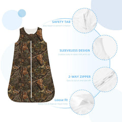 Two-way zipper detail with protective covers for quick diaper changes.