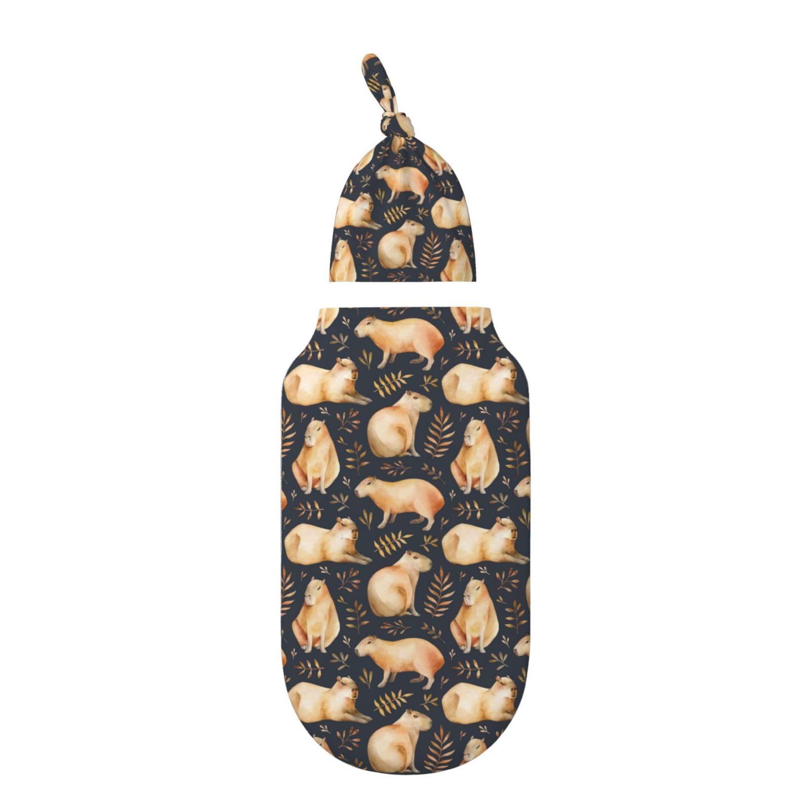 Figtihw Capybaras Swaddle Blanket close-up fabric shows gentle stretch for cozy swaddling