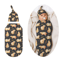 Figtihw Capybaras Swaddle Blanket soft touch for newborns