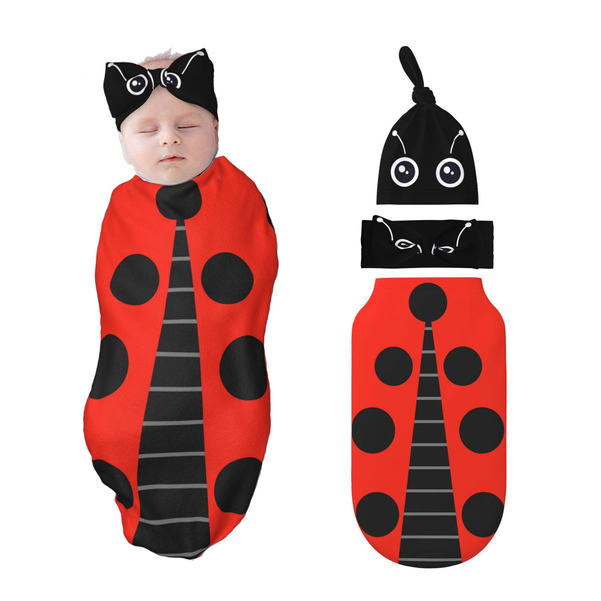 Figtihw Coccinellidae swaddle blanket, cozy weave for calm newborn sleep.