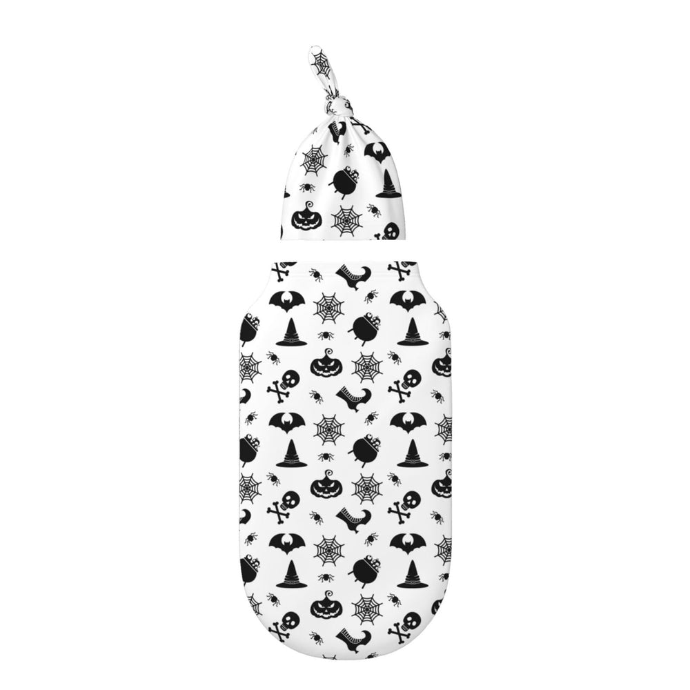 Figtihw Goth Swaddle Blanket infant snug image demonstrates secure swaddling for calm sleep.