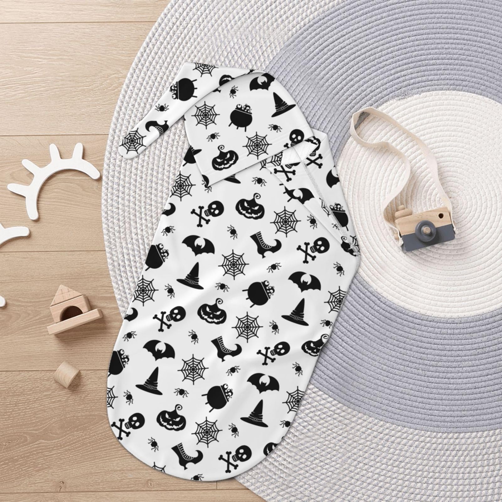 Figtihw Goth Swaddle Blanket zipper-free design protects delicate skin.