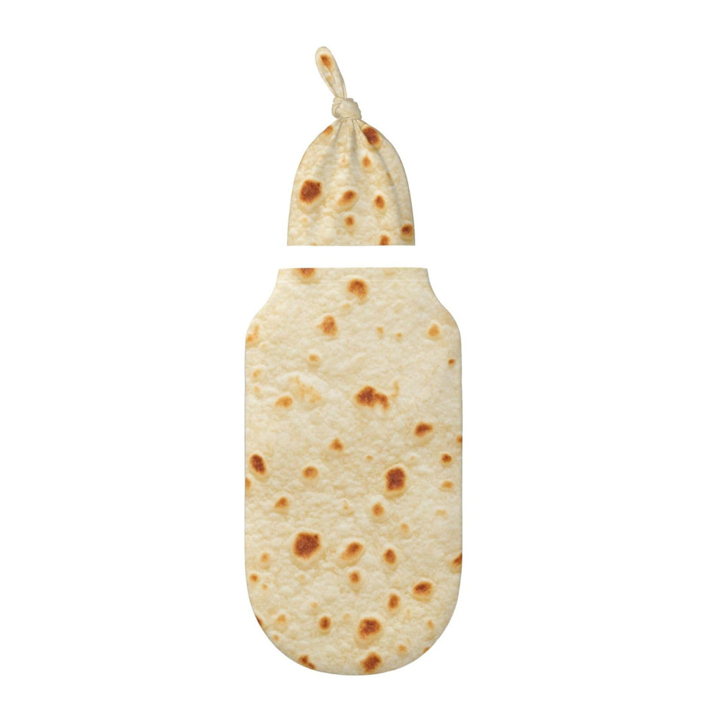 Figtihw Tortilla Swaddle Hat with blanket for cozy newborn warmth during naps
