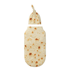 Figtihw Tortilla Swaddle Hat with blanket for cozy newborn warmth during naps