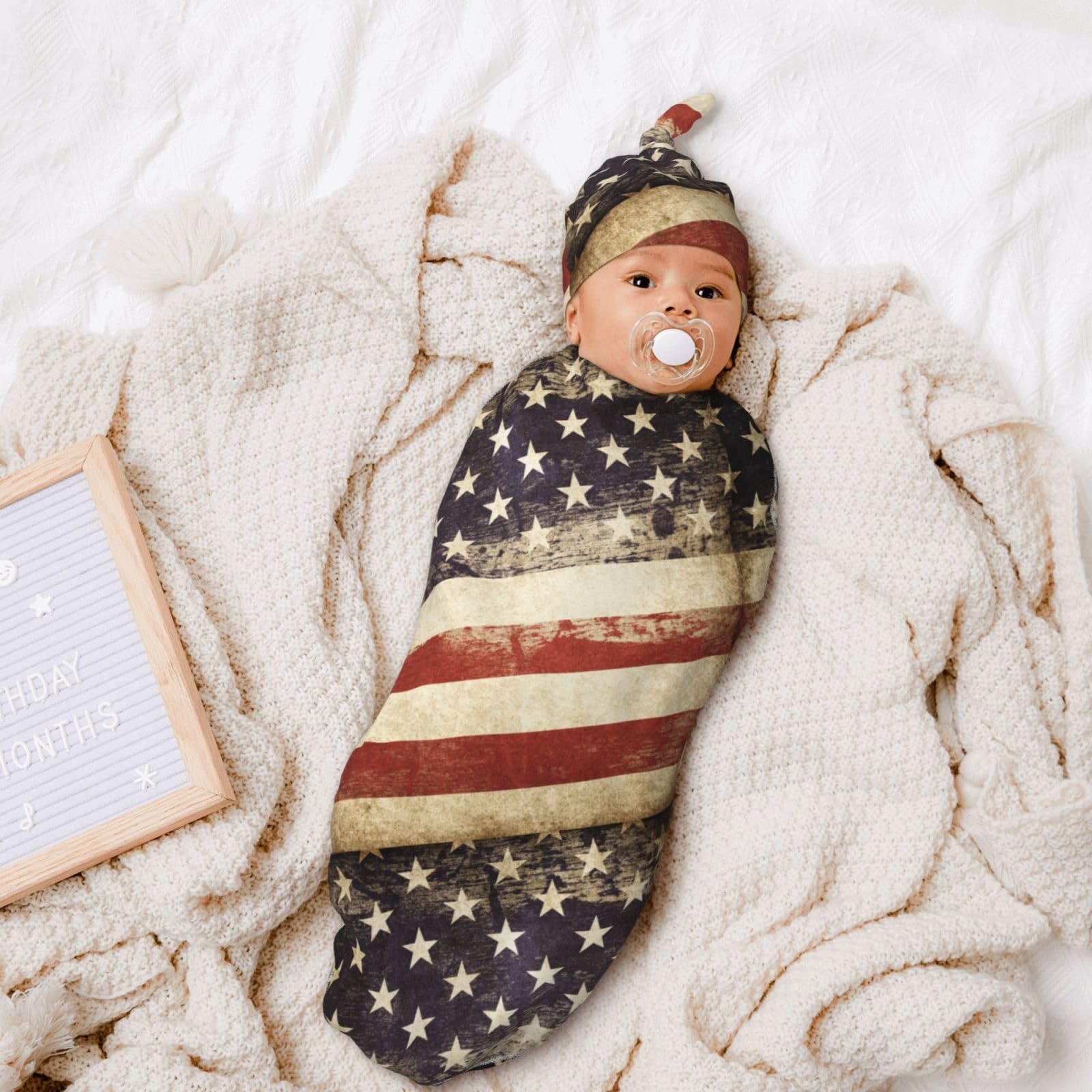 Figtihw unisex newborn swaddle ideal for babies 0-6 months.