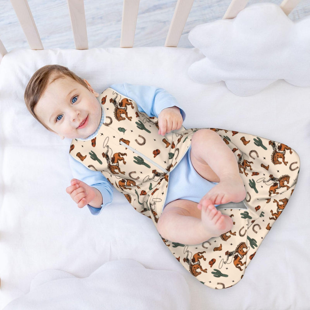 Figtihw Western baby blanket two-way zipper for easy changes at night