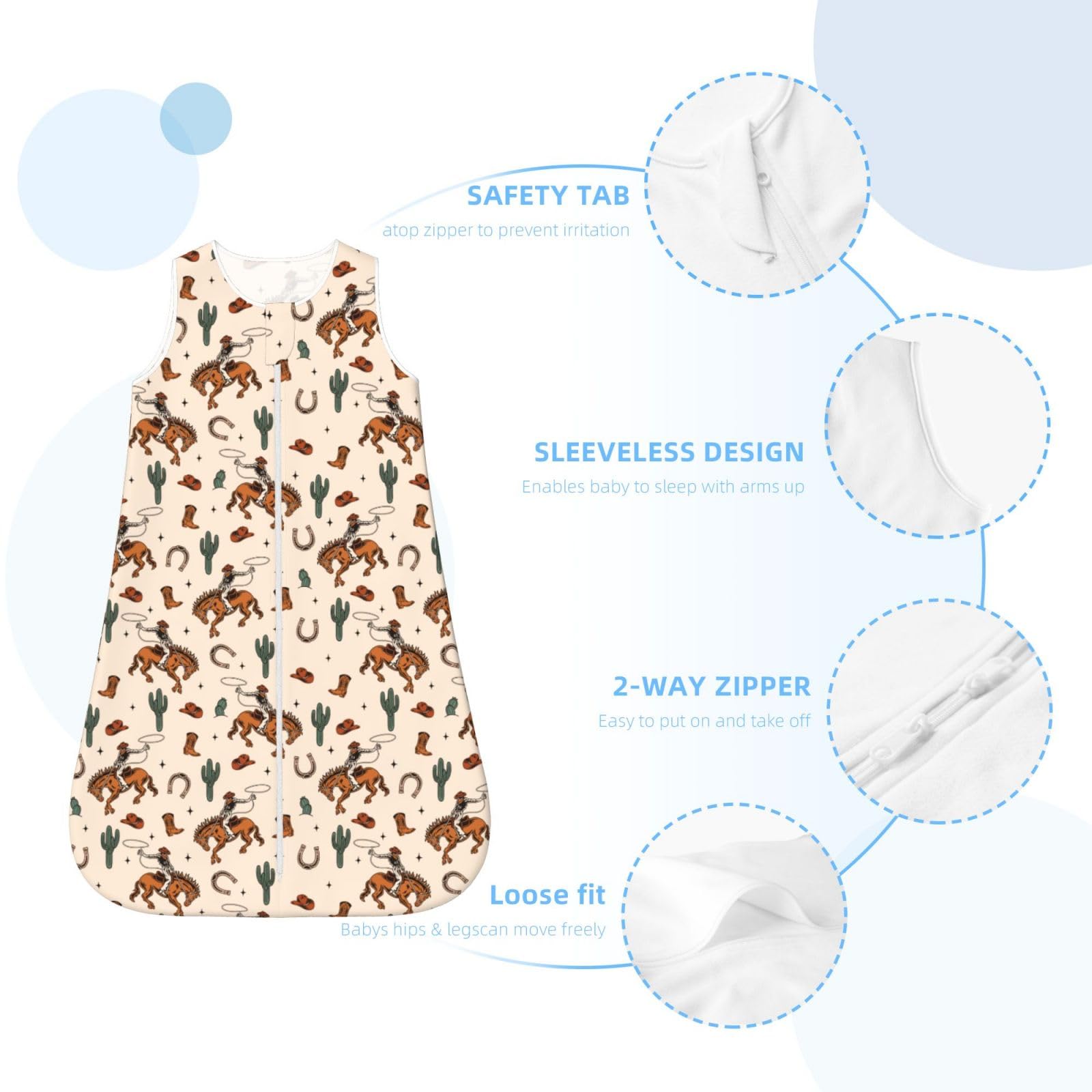 Figtihw Western baby blanket wide leg space for kicking-free movement