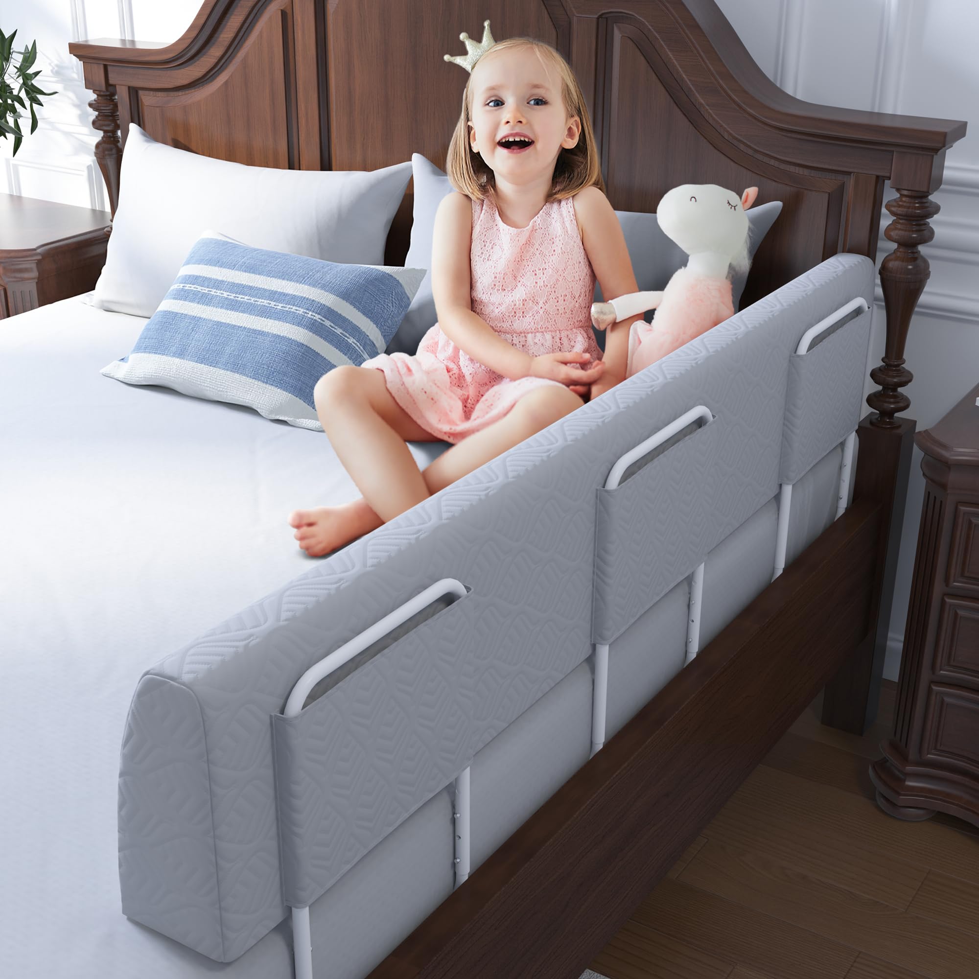 FigTime bed bumper installation demonstrates a secure toddler sleep setup.