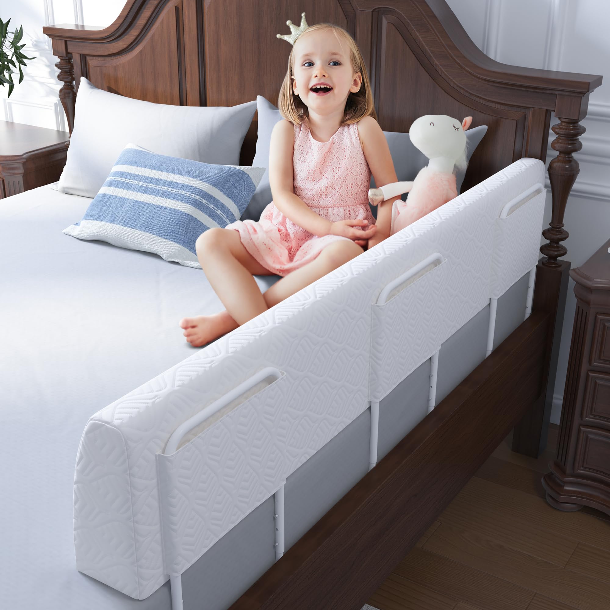 FigTime bed bumper foam rail securing toddlers for safer sleep